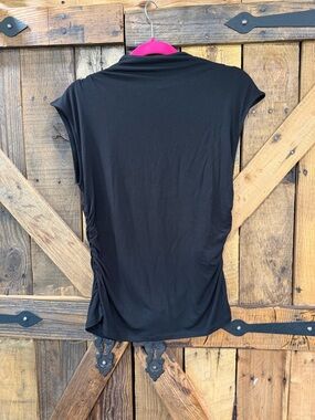 Dkny Black Short-Sleeve Ruched-Side Top
